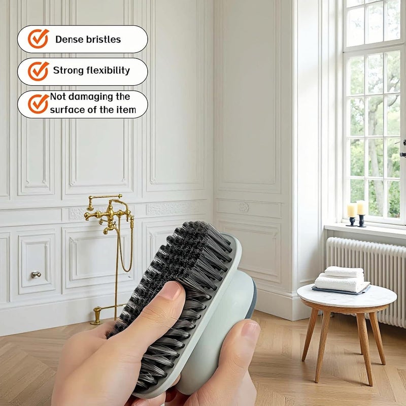 RyanDesign 2-Pack Ergonomic Shoe & Laundry Scrub Brush Set - Stiff Bristle Cleaning Brush for Shoes, Stains, Bathroom, Kitchen, Tile Grout - Non-Slip Grip with Hole for Hanging & Drying - Image 3